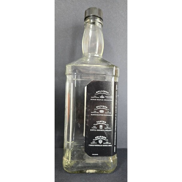 13" JACK DANIEL'S WHISKEY GLASS LIQUOR BOTTLE WITH CAP 1.75 LITERS - Picture 3 of 7